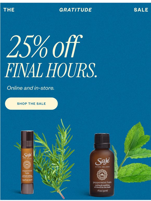 Last chance for 25% off