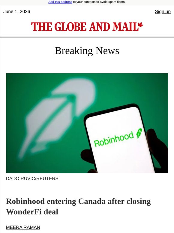Breaking News: Robinhood entering Canada after closing WonderFi deal
