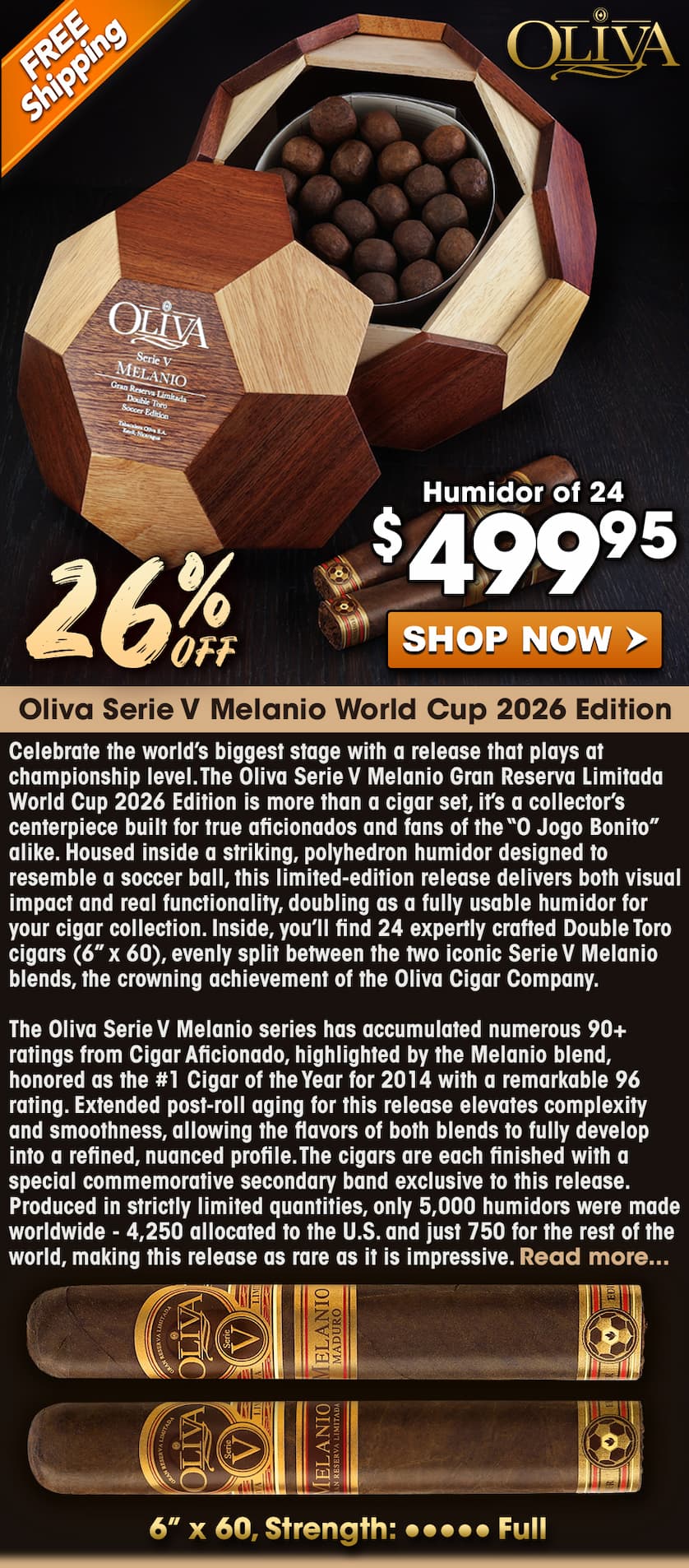 Oliva Serie V Melanio Gran Reserva Limitada World Cup 2026 Edition