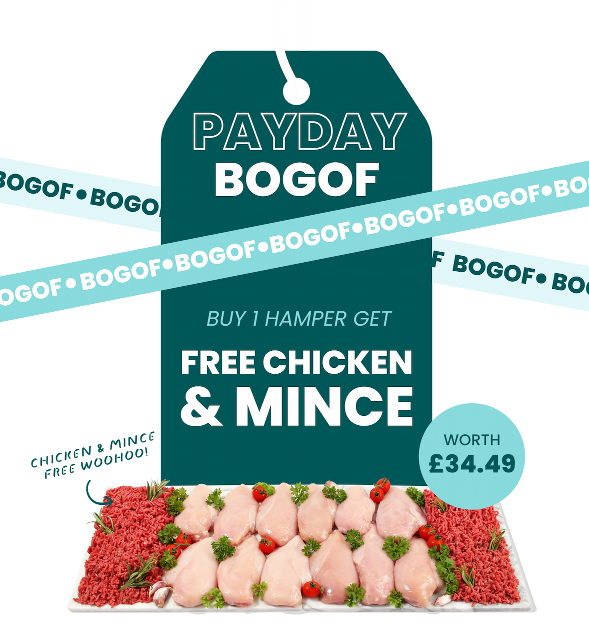 Buy 1 hamper, get Chicken & Mince FREE
