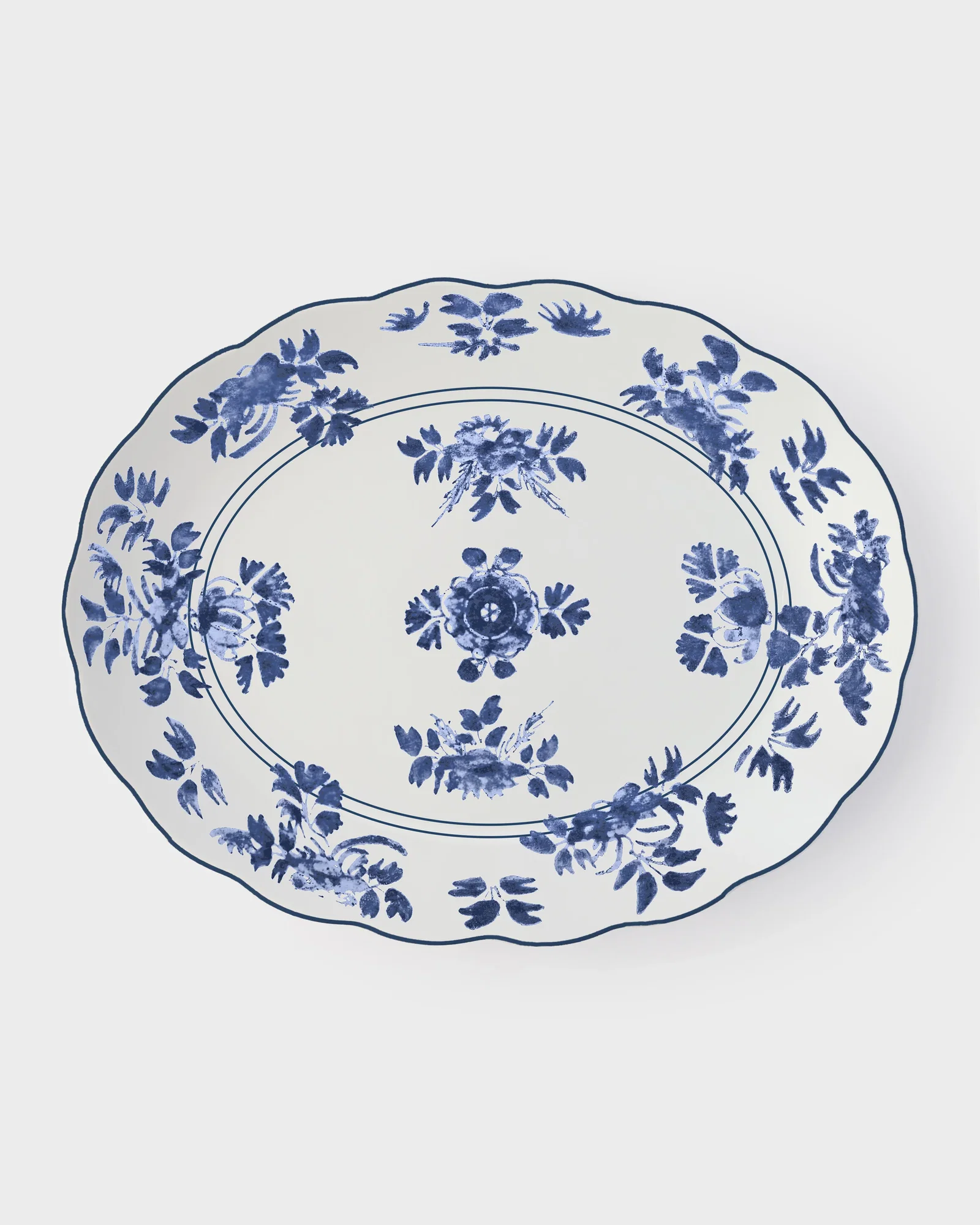 Image of Gloria Porcelain Serving Plate, Blue