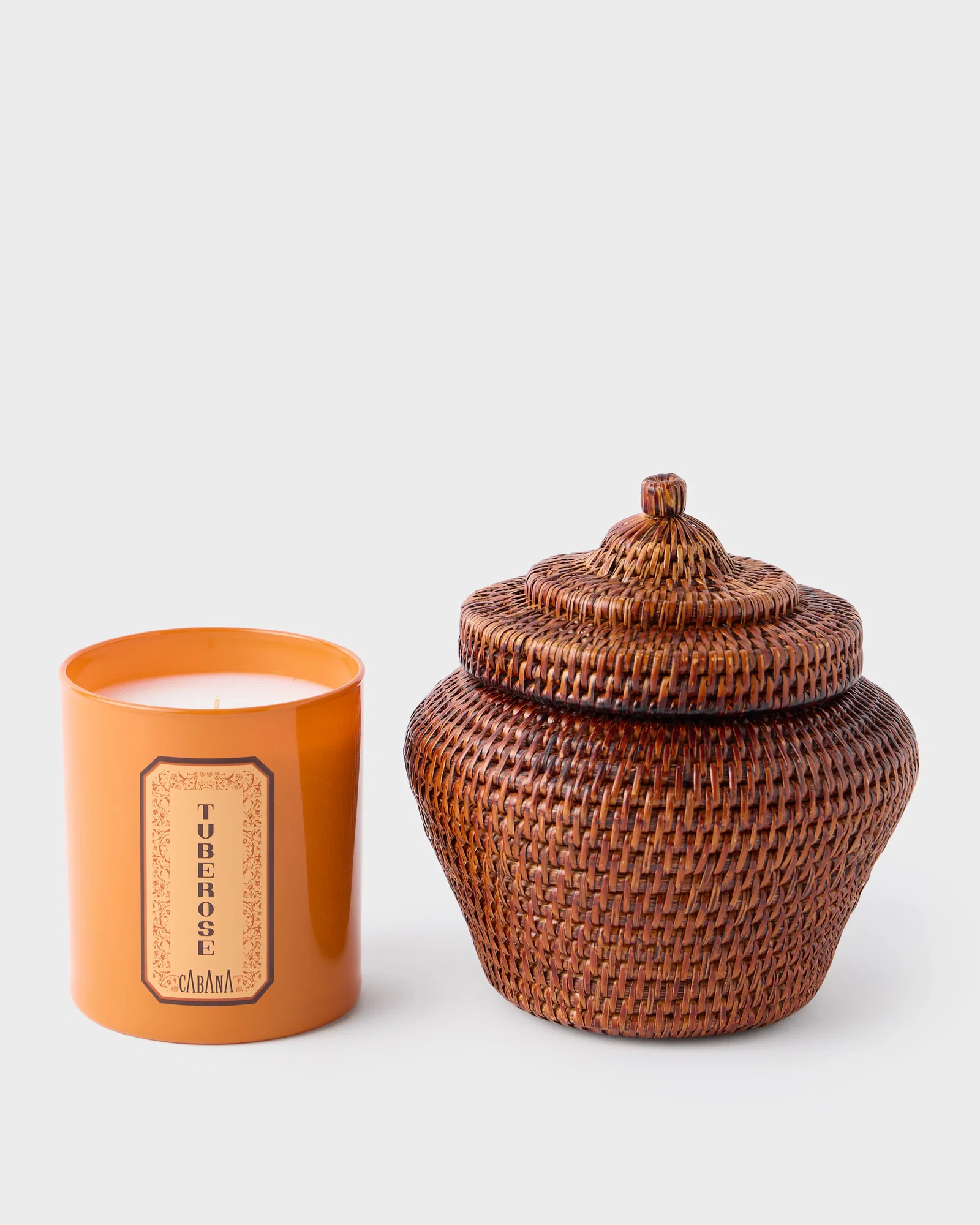 Image of Candle & Vimini Candle Holder Set