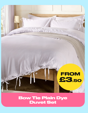 Bow Tie Plain Dye Duvet Set