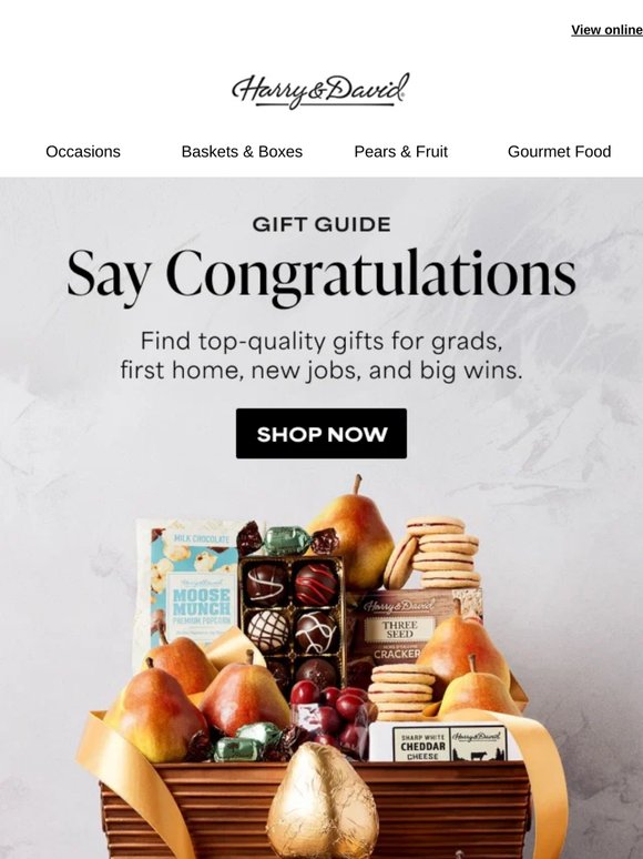 Congratulations is best said with a gourmet gift!