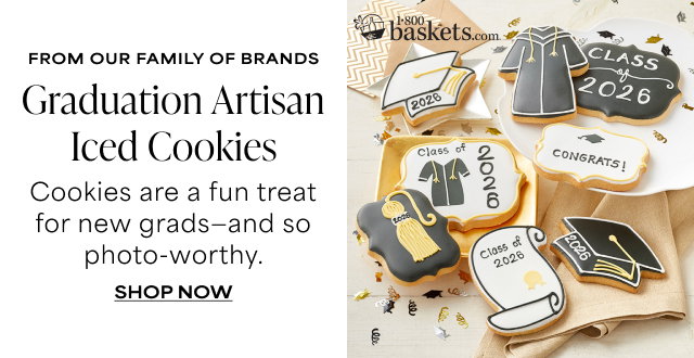 FROM OUR FAMILY OF BRANDS - Graduation Artisan Iced Cookies - Cookies are a fun treat for new grads - and so photo-worthy.
