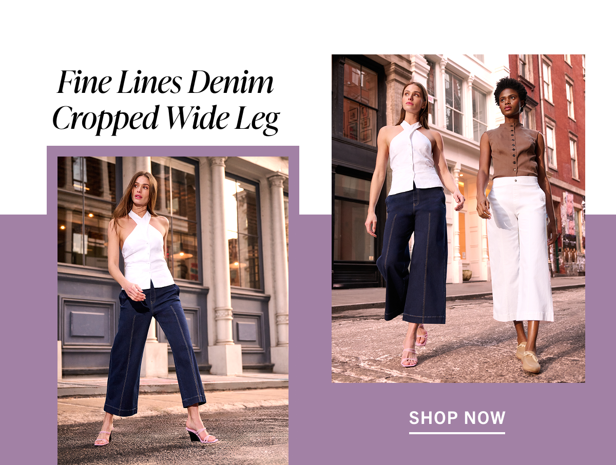 Fine Lines Denim Crop Wide Leg Pant