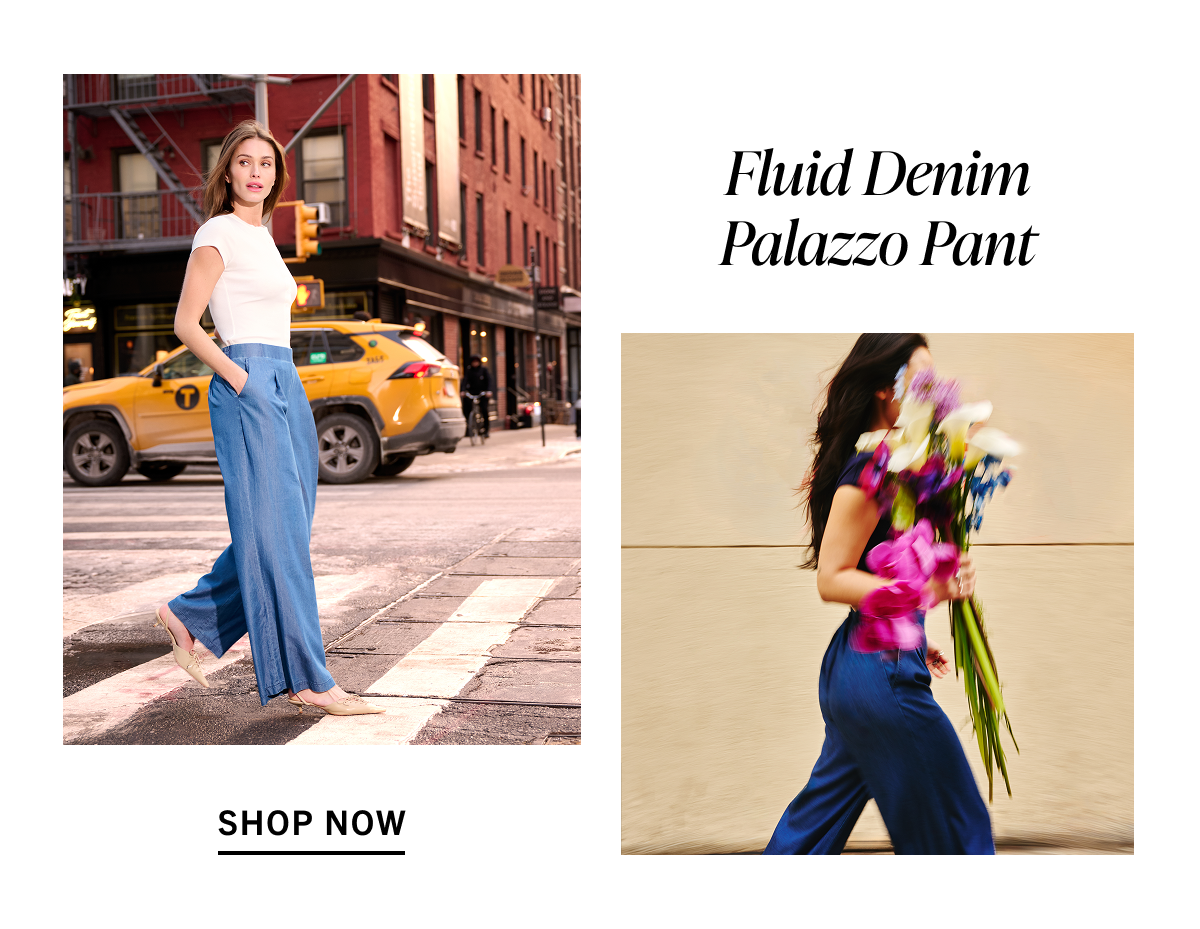 Fluid Denim Palazzo Pant