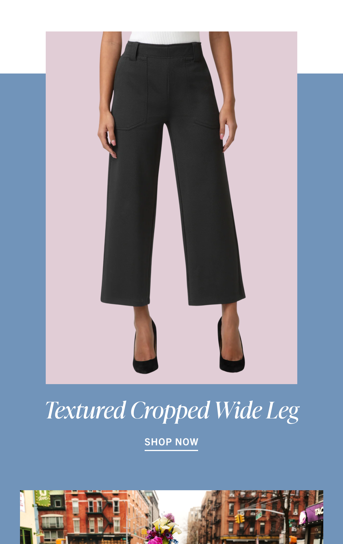 Textured Cropped Wide Leg Pant