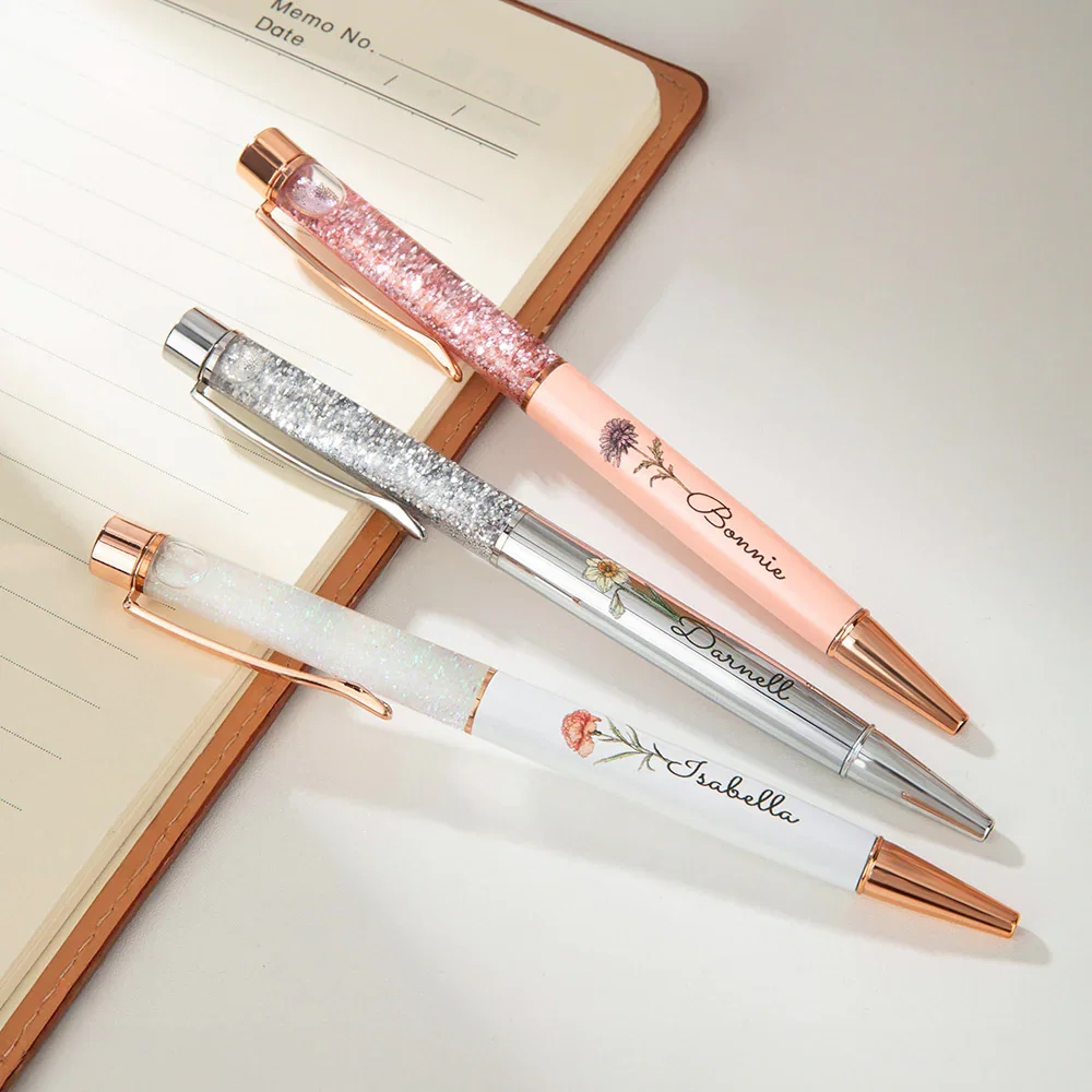 Birth Flower Floating Glitter Pens