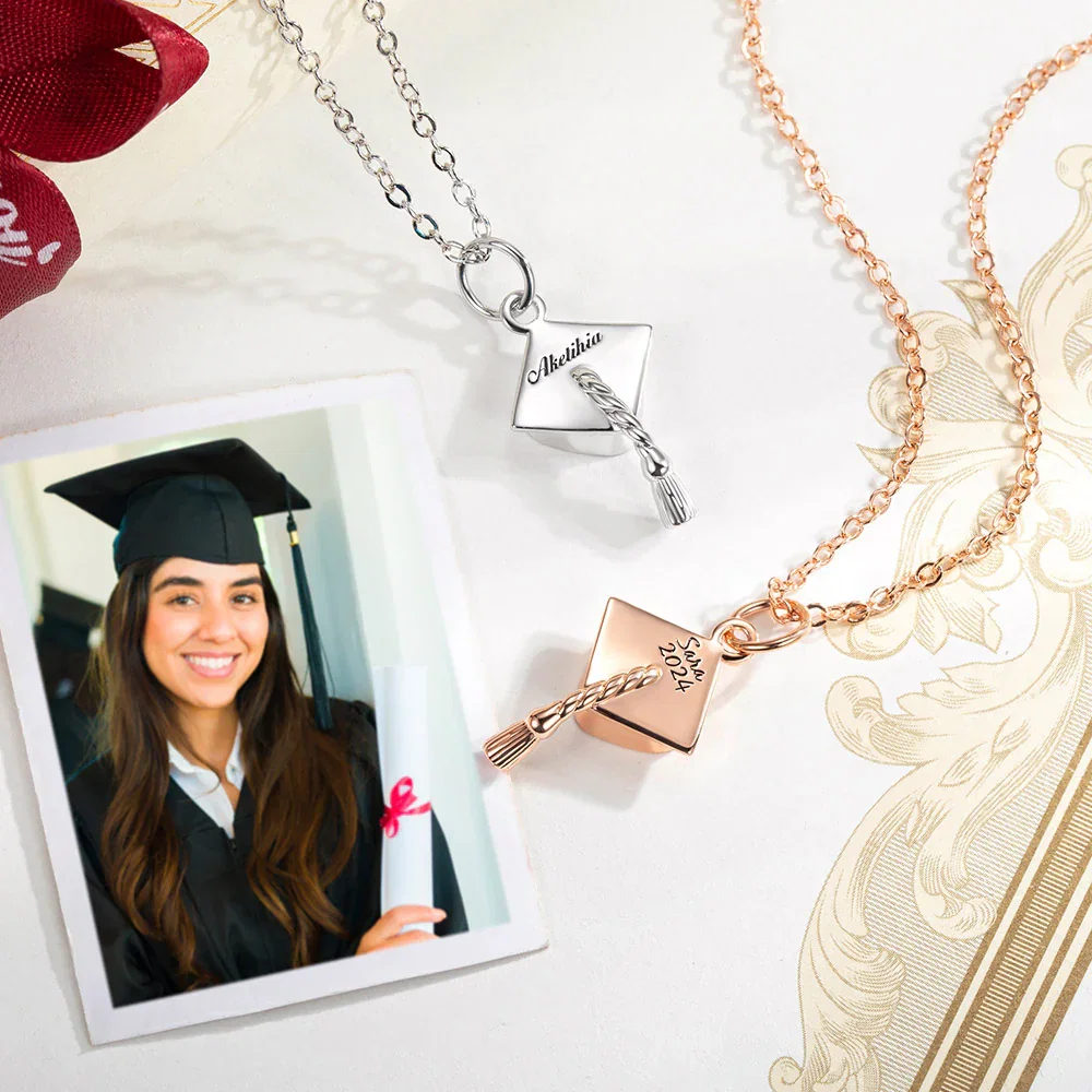 Graduation Cap Charm Necklace