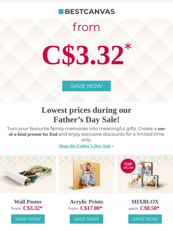 Just days left! Father’s Day gifts from C$3.32