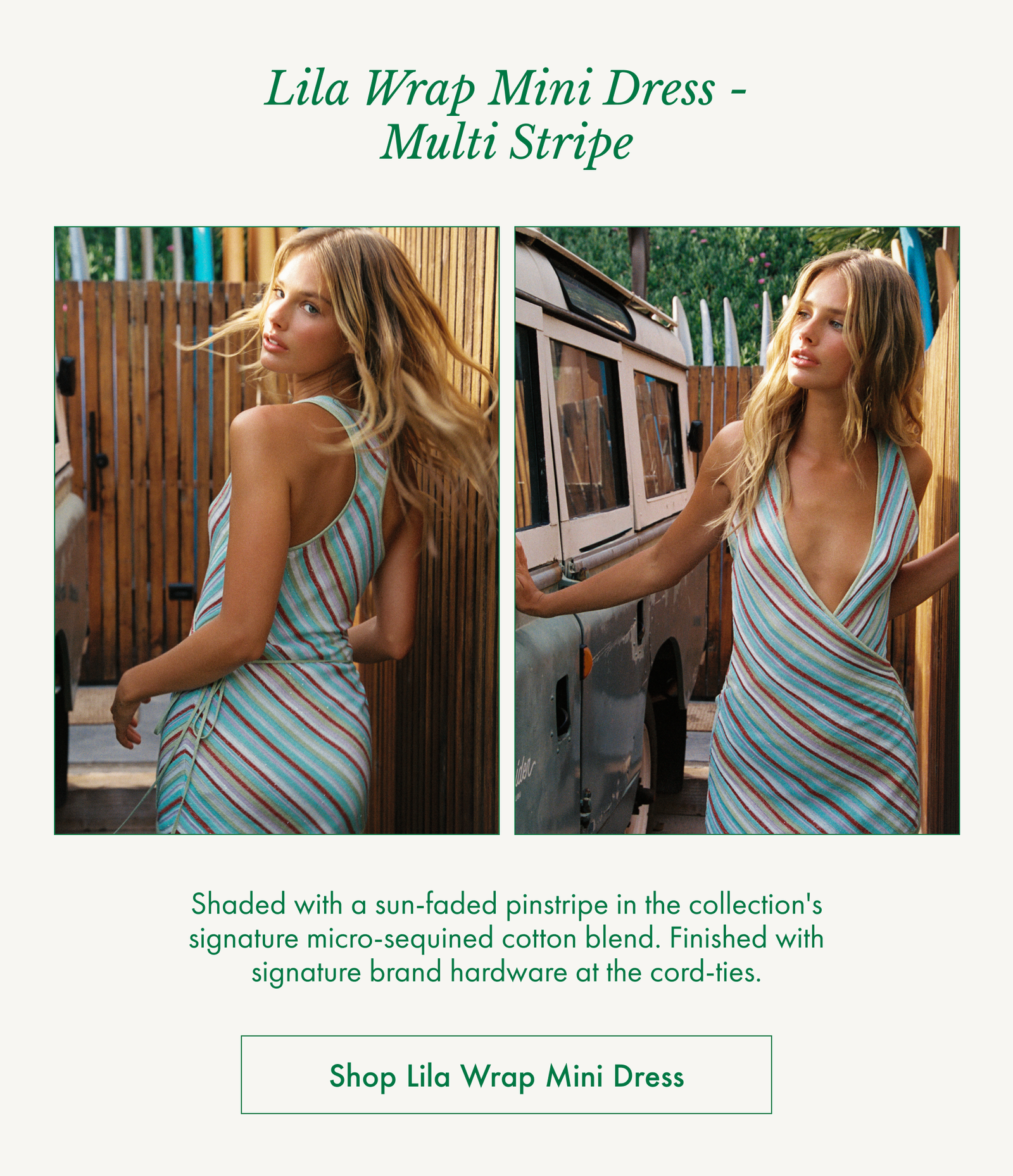 Lila Wrap Mini Dress - Multi Stripe