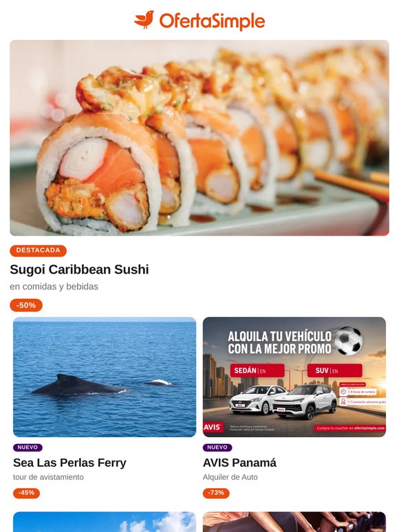 🍣 Sugoi, Sea Las Perlas y Westin entre los favoritos de la semana