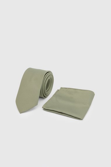 Khaki Plus & Tall Tie and Pocket Square