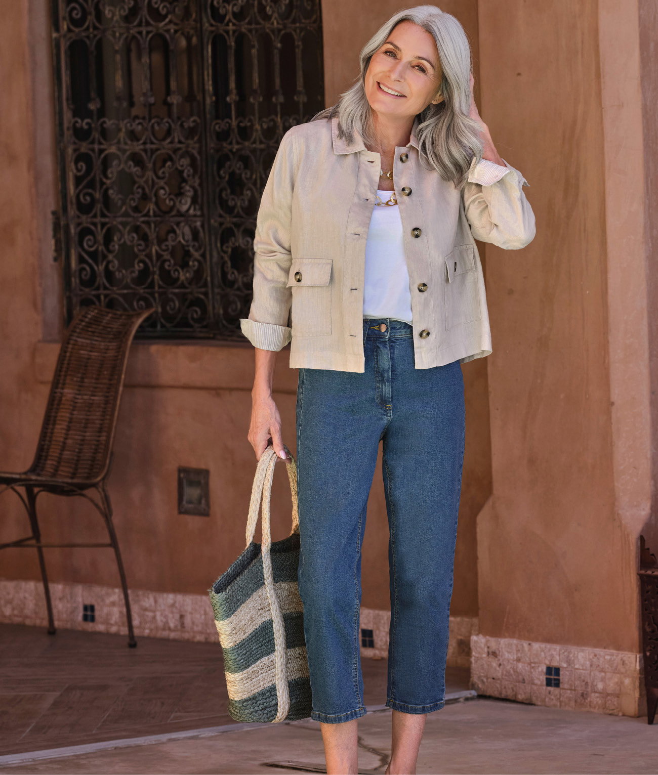 Collared Lightweight Linen Jacket