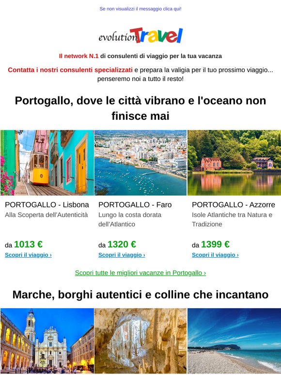 Viaggia con noi: Portogallo, Marche e crociere fluviali ti aspettano