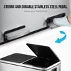 60L Rubbish Bin Dual Compartment Dustbin Pedal Recycling Trashcan Kitchen Waste Garbage Stainless Steel