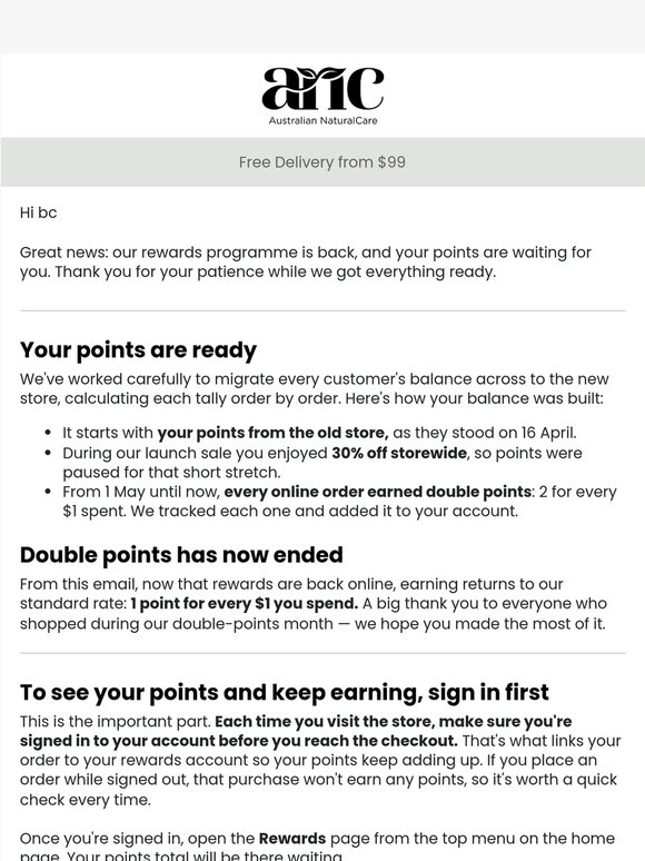 Your rewards are back — and your points are waiting