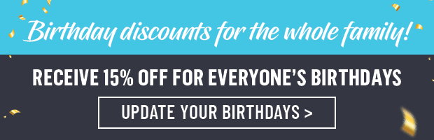 ADD DATE OF BIRTH. TO GET DISCOUNTS!!