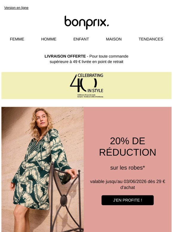 Shopping alerte : -20% sur les robes