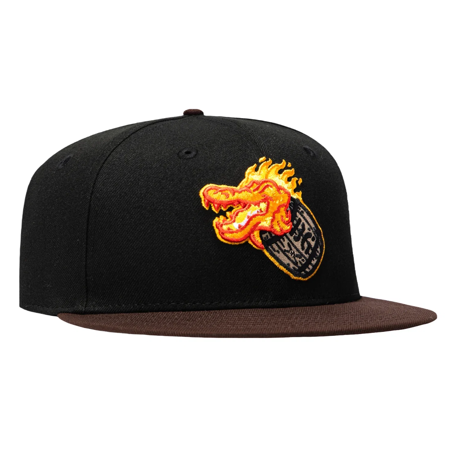 Image of New Era 59Fifty Bowling Green Hot Rods Bootleggers Gator Hat - Black, Brown