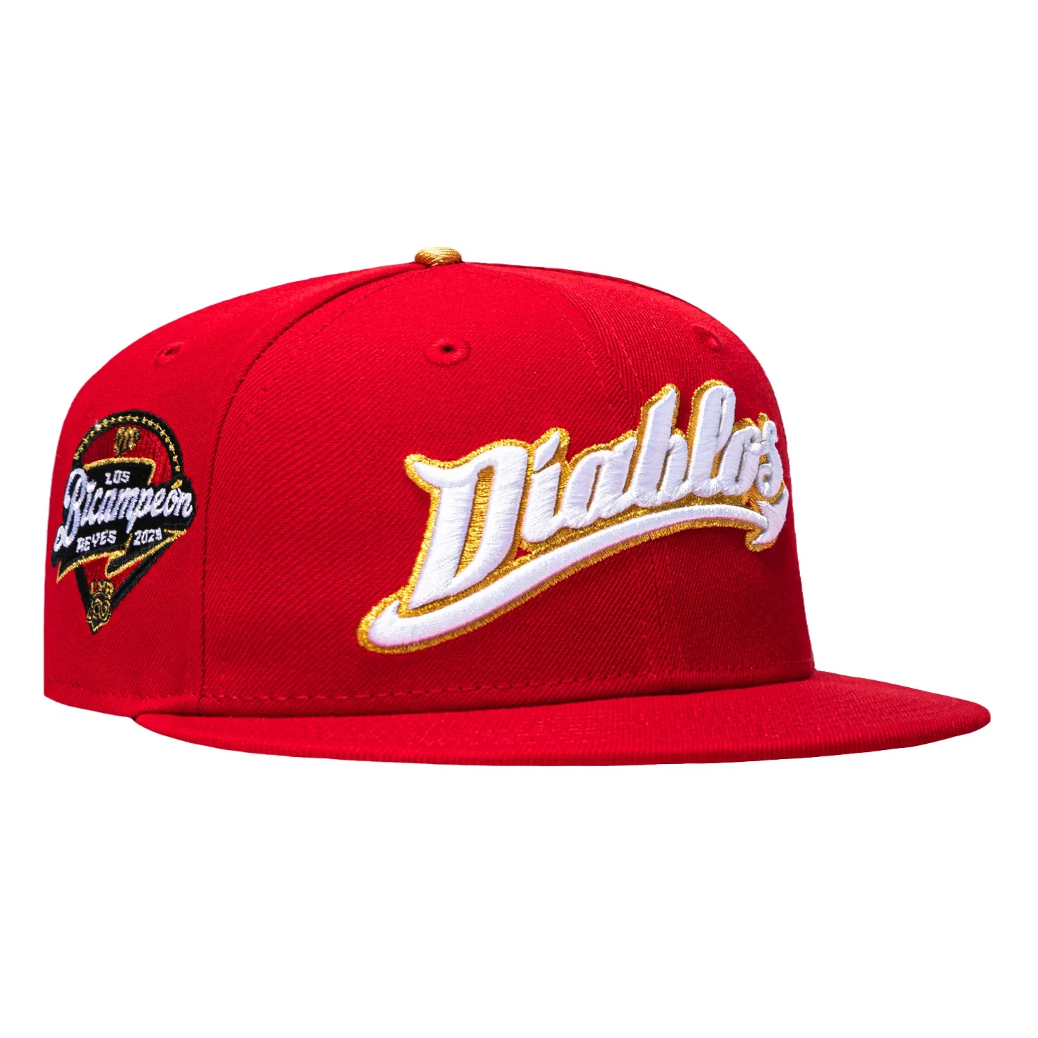 Image of New Era 59Fifty Diablos Rojos de Mexico 2025 Los Bicampeon Reyes Patch Script Hat - Red