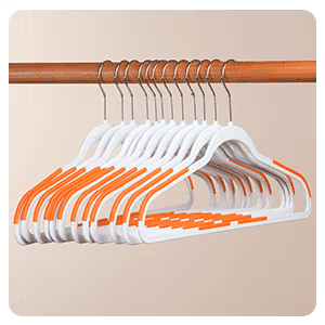 359222 Slim Rubberized Hangers, Set of 12