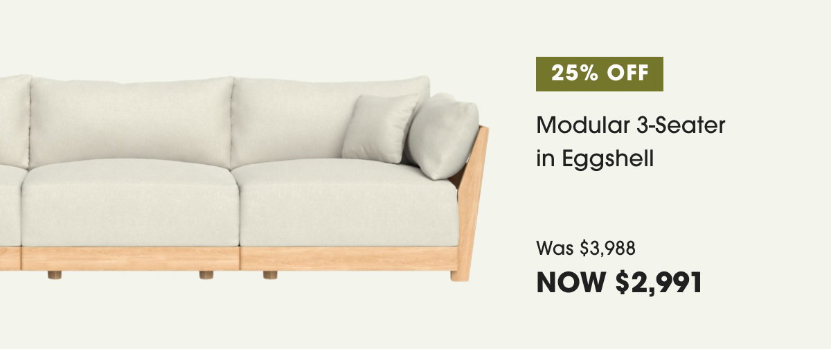 Modular 3-Seater in Eggshell: Now 25% off!