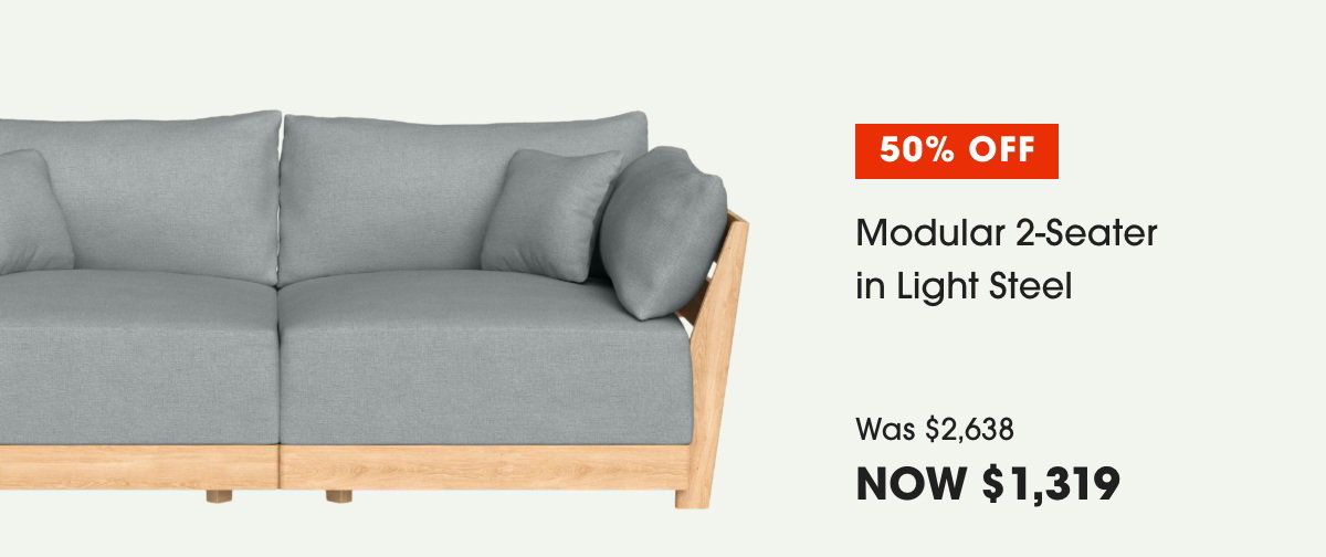 Modular 2-Seater in Light Steel: Now 50% off!