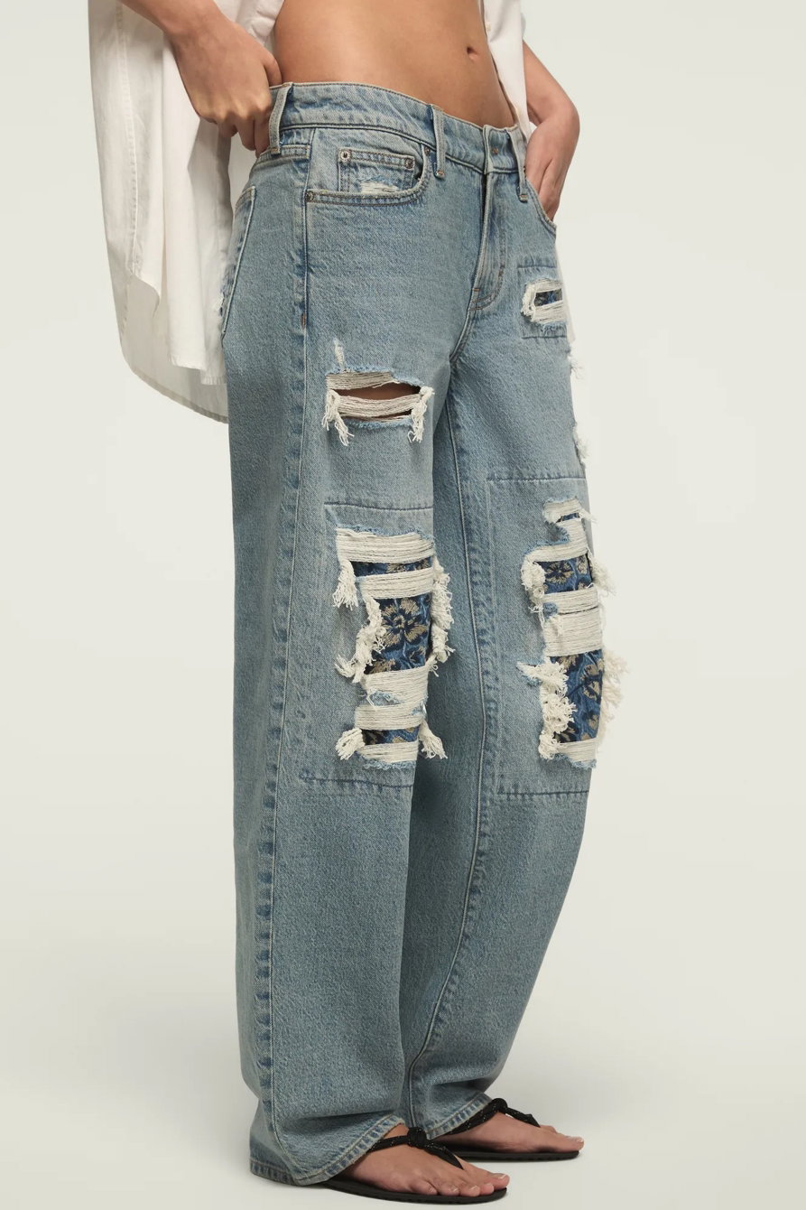 Image of Lucky Brand Lucky Legend Baggy - Women's Jeans Denim Pants in Skipping Flowers Wash