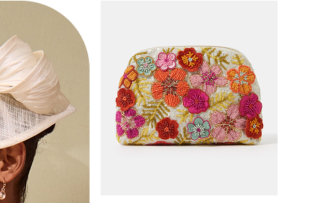 Beaded Flower Clutch Bag