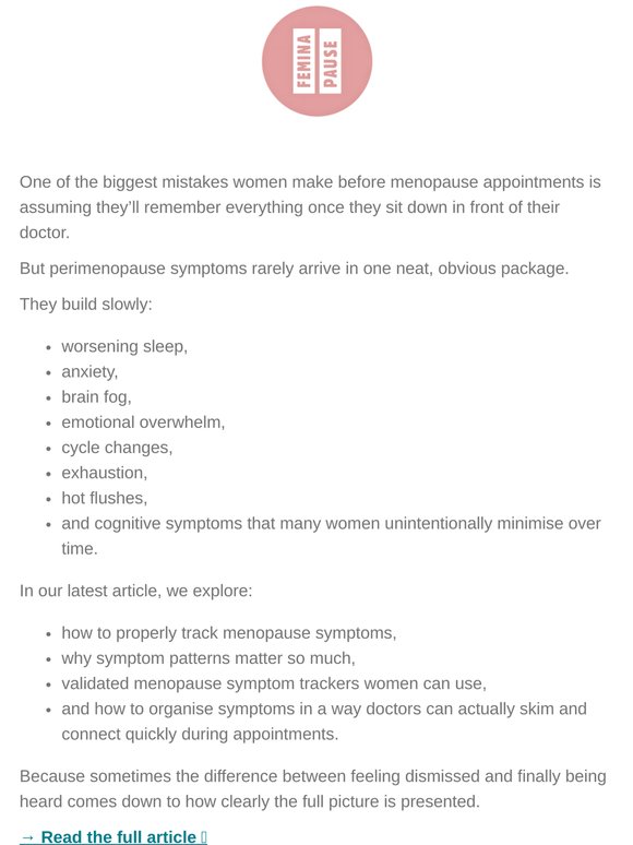 Store Newsletter: This could completely change your menopause appointment ...