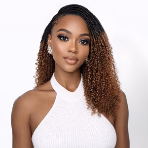 Image of 50% OFF|QVR Ombre Brown #T1B/30 Afro kinky Bulk Human Hair