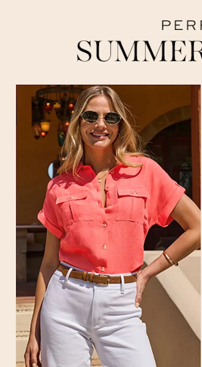 Coral Linen Blend Utility Shirt