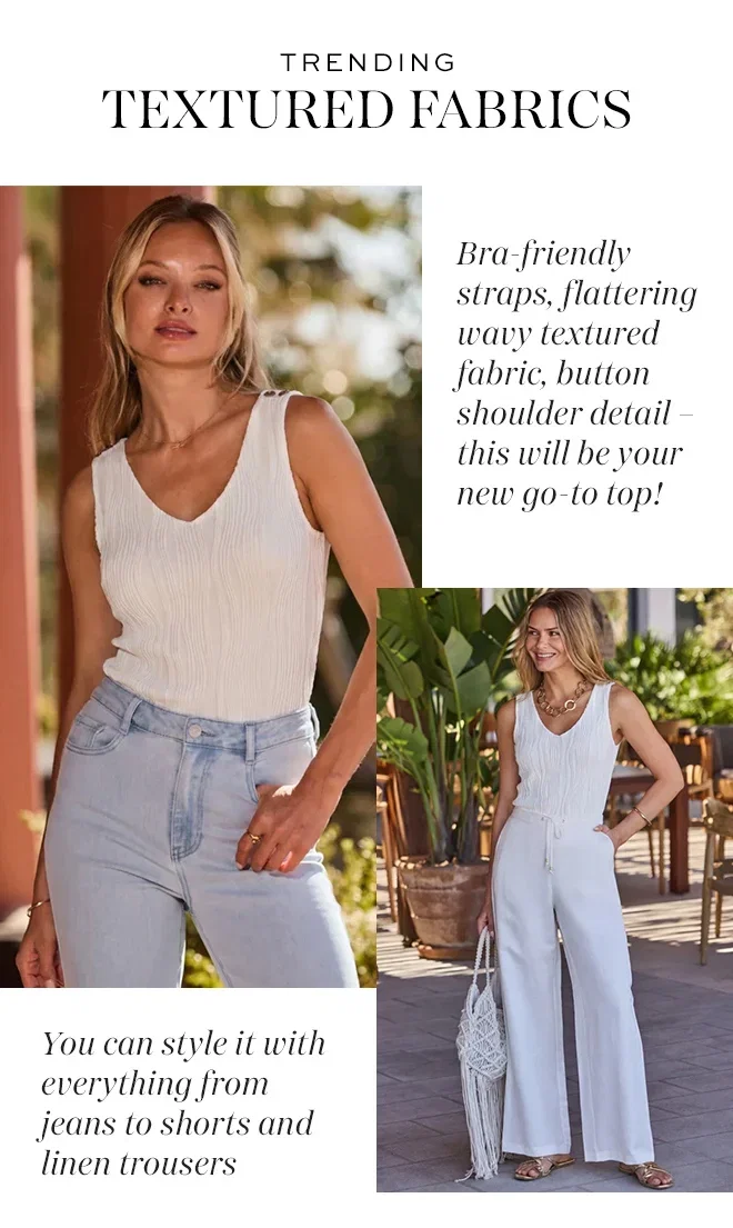 White Textured Vest Jersey Top
