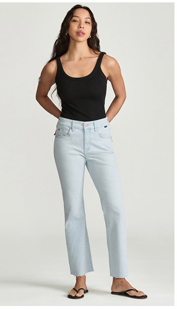 Vicky Cropped Bootcut Bleached Flex Blue