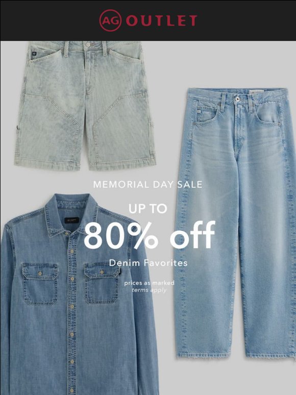 Enjoy Up to 80% Off Denim Staples