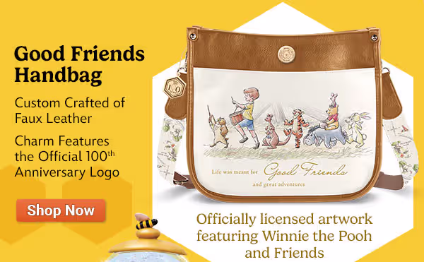 Good Friends handbag crafted of faux leather with officially licensed artwork of Winnie the Pooh