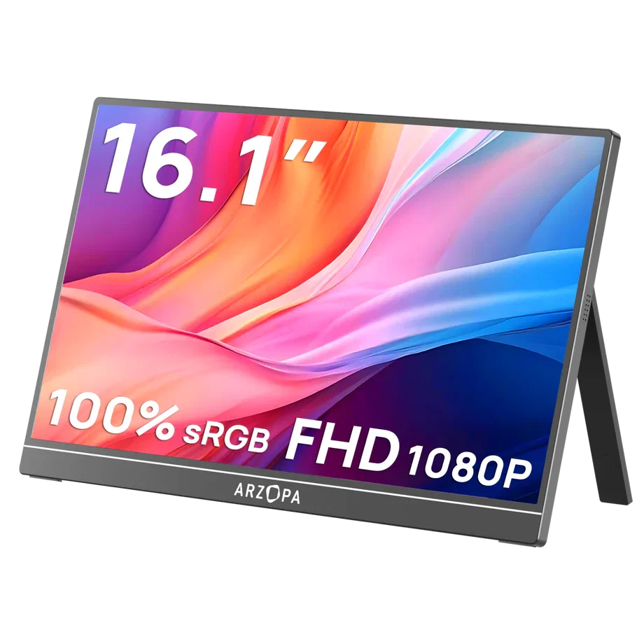 Arzopa Z1C 16.1" FHD 100%sRGB Portable Monitor Kickstand Black