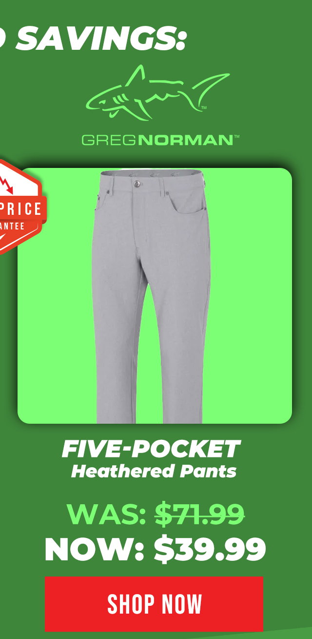 Greg Norman Microlux Five-Pocket Heathered Golf Pants - ON SALE