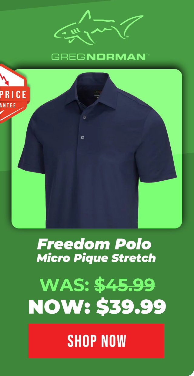 Greg Norman Freedom Micro Pique Stretch Golf Polo - ON SALE