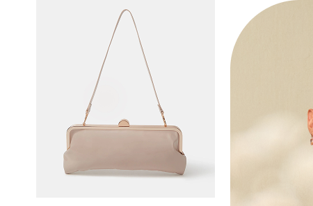 Clip Frame Clutch Bag Nude