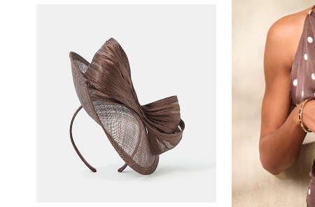 Bow Teardrop Fascinator Brown