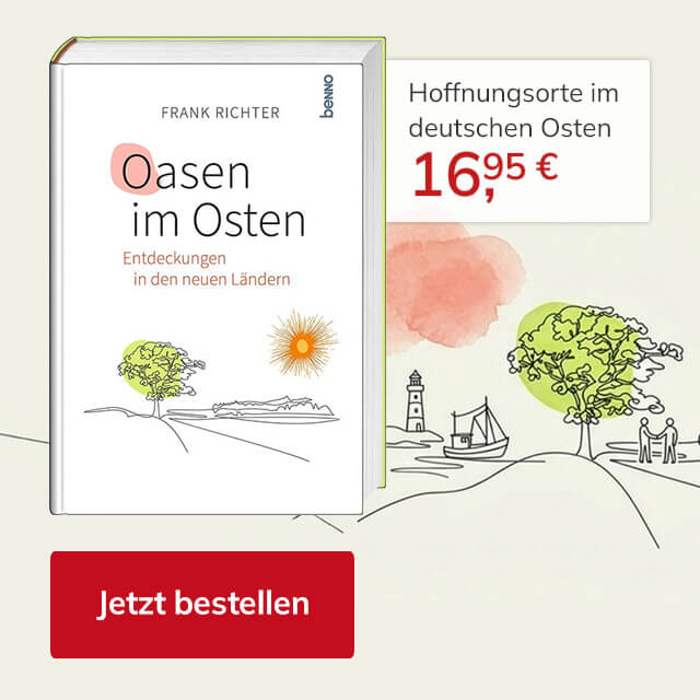 Zum Buch »Oasen im Osten«. Der Preis beträgt 16,95 €. Jetzt bestellen