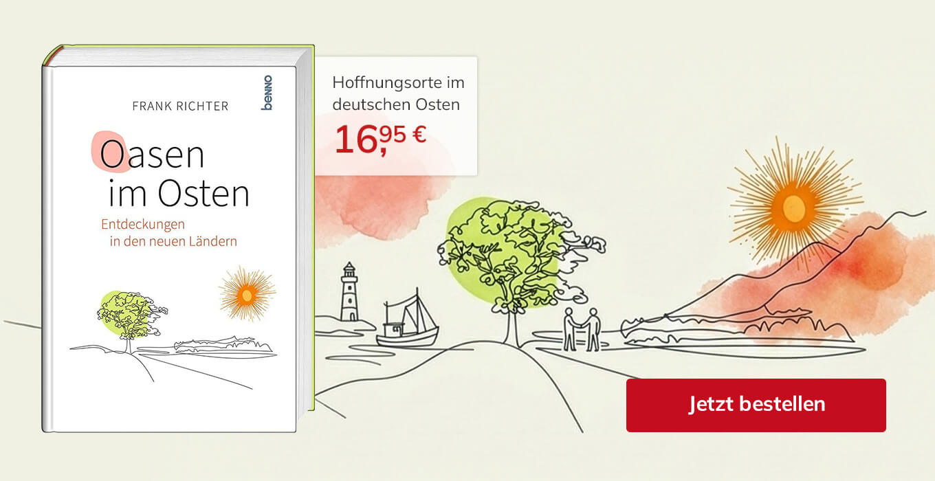 Zum Buch »Oasen im Osten«. Der Preis beträgt 16,95 €. Jetzt bestellen