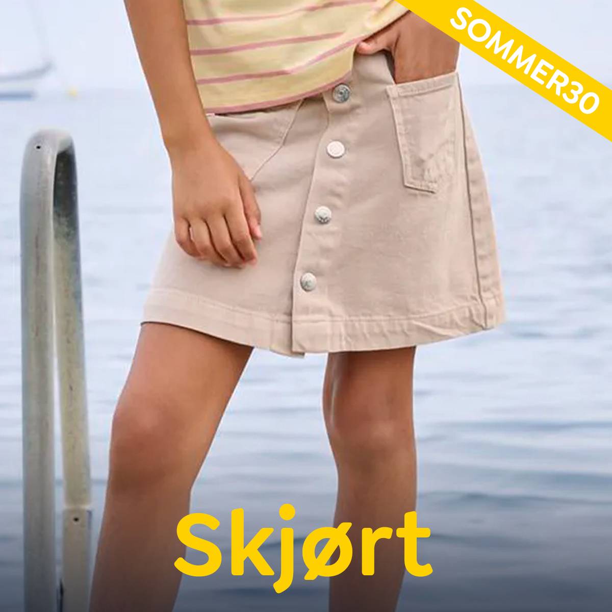 Skjørt til barn i lette og komfortable materialer for sommeren
