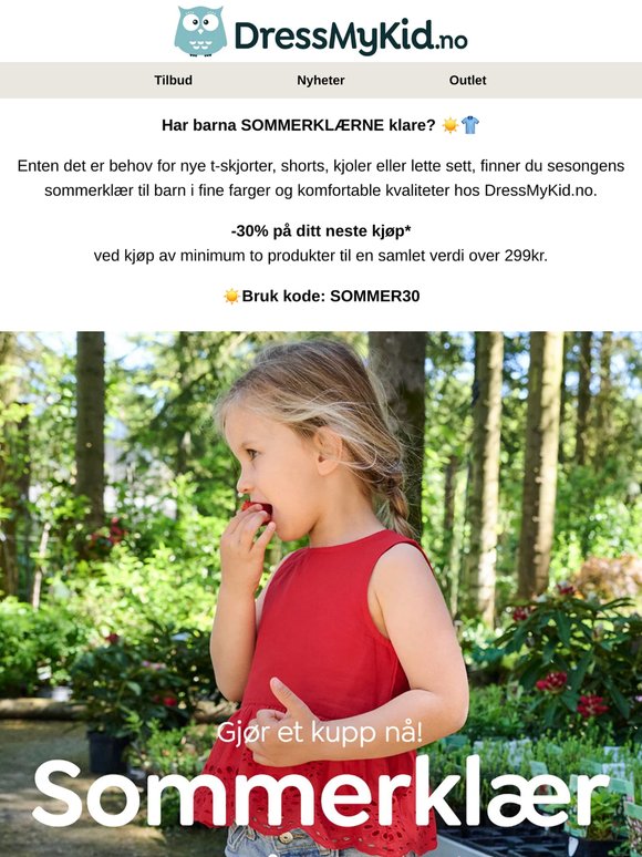Har barna SOMMERKLÆRNE klare? -30% på neste kjøp*🥳☀️