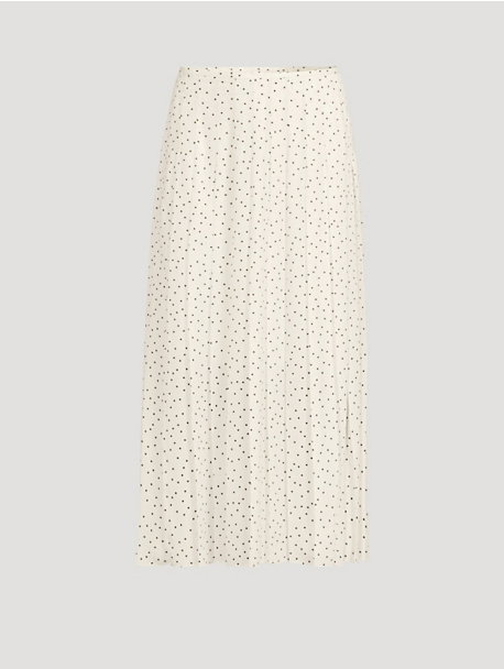 Pleated Midi Skirt In Polka Dot Print