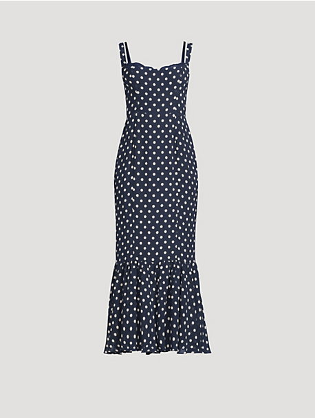 Irisa Midi Dress In Polka Dot Print