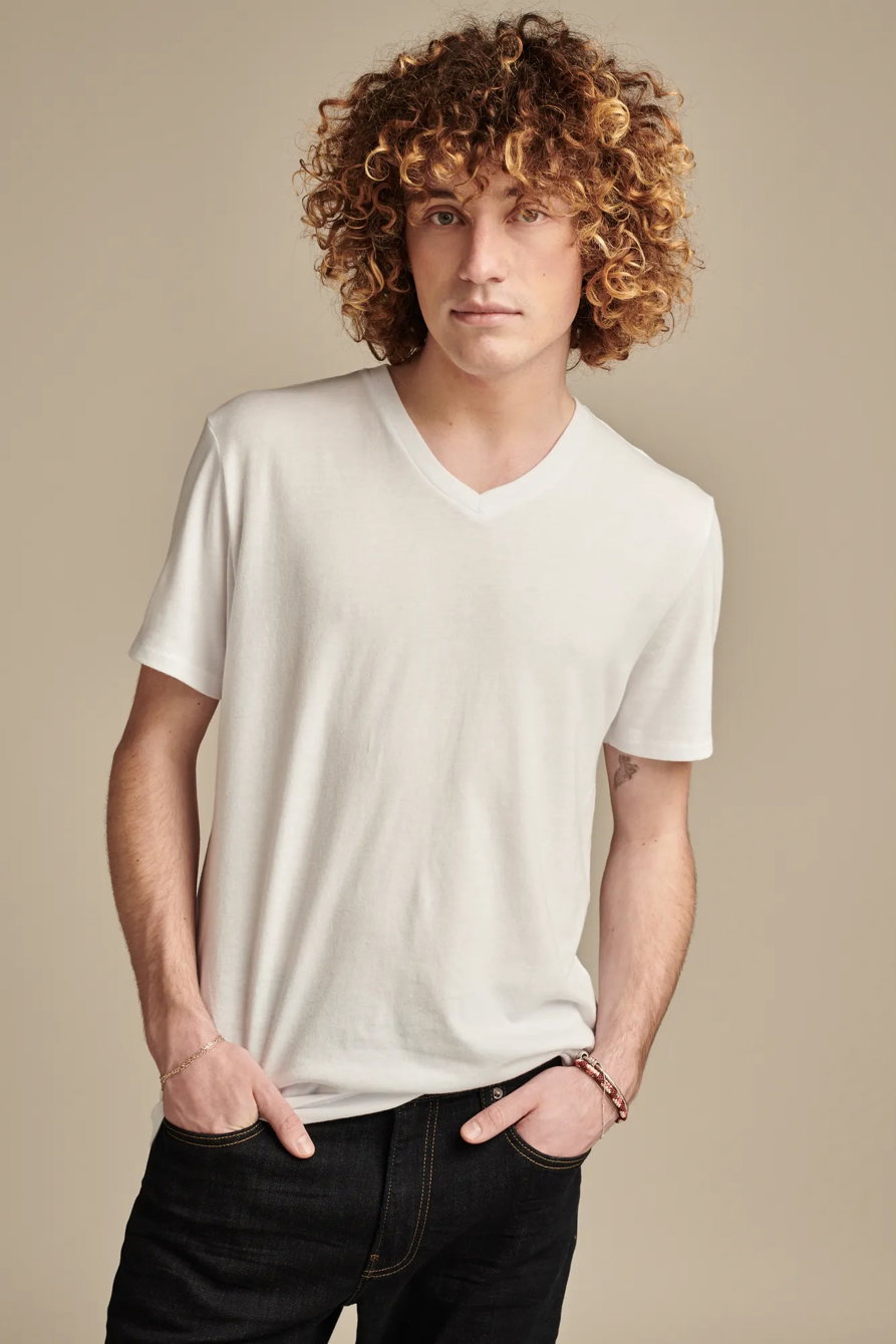 Image of Lucky Brand Venice Burnout V Neck Tee - Men's Clothing Tops Shirts Tee Graphic T Shirts in Port Royale